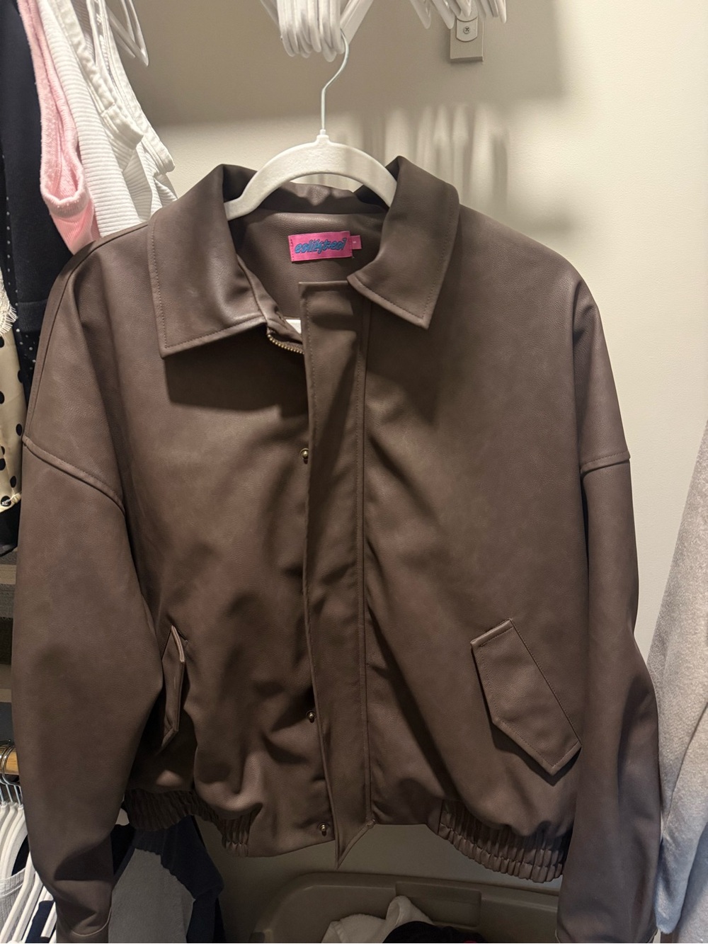 Edikted Brown Leather Jacket
